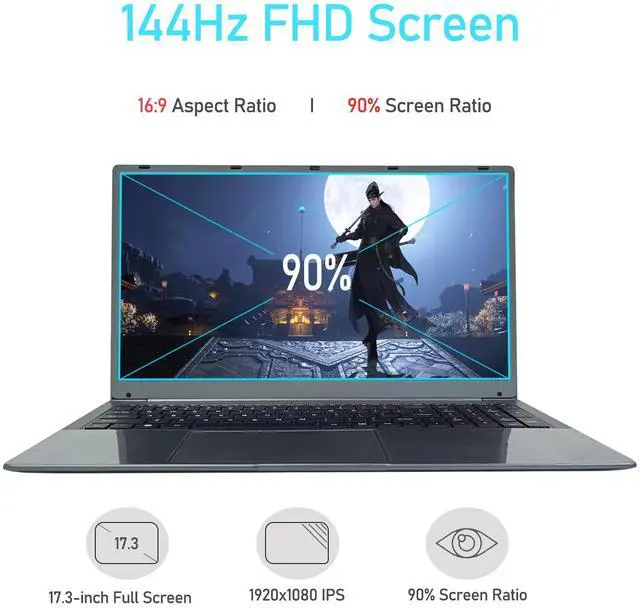 Alt view image 2 of 5 - MTWZMM 17 inch Laptop, 8GB RAM 256 SSD, 17.3 inch FHD 1920x1080 Display, Celeron N5095(Up to 2.9GHz), Window 11, WiFi, Bluetooth 4.2, USB 3.0, Webcam, HDMI, for Students and Business