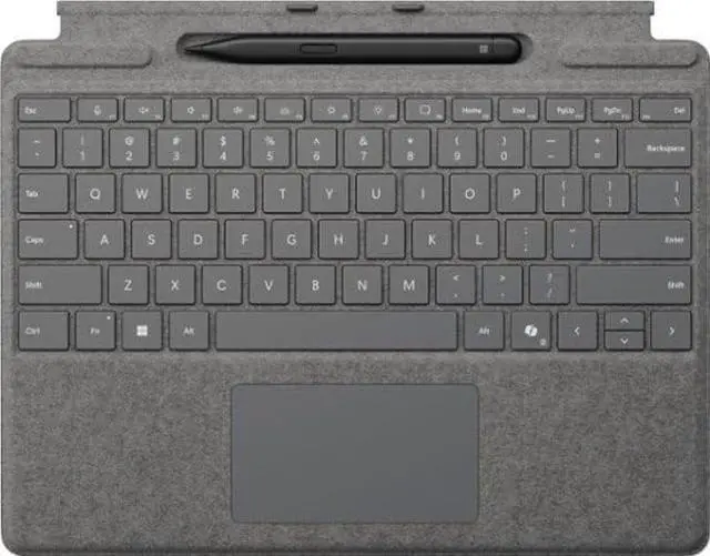Alt view image 4 of 5 - Microsoft Surface Pro Keyboard with Slim Pen 2 Bundle for Pro Copilot+ (11th Edition), Pro 9 and Pro 8, Alcantara Material, Platinum