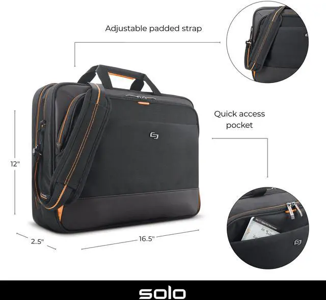 Alt view image 2 of 5 - Solo New York Focus 17.3 Inch Laptop Briefcase, Black