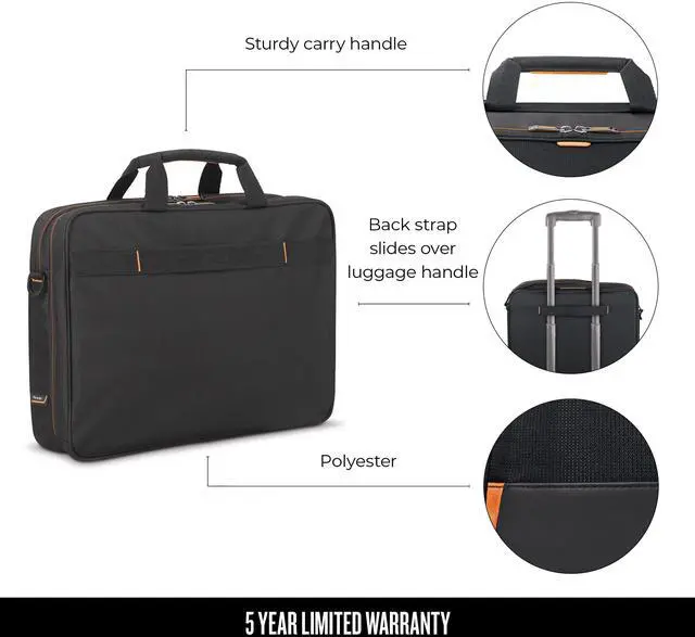 Alt view image 4 of 5 - Solo New York Focus 17.3 Inch Laptop Briefcase, Black