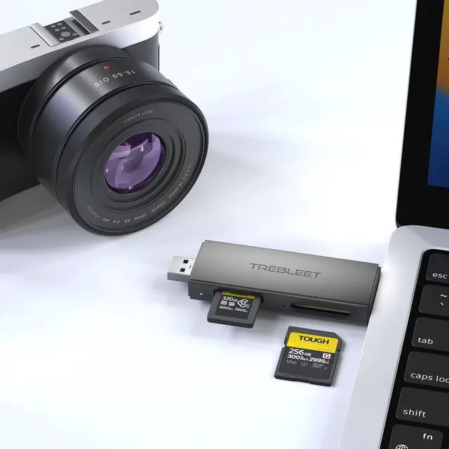 Alt view image 3 of 5 - CFexpress Type A and SD UHS-II Dual-Slot Memory Card Reader, USB 3.2 10Gbps 2 in 1 USB C & USB A Port, OTG for iPhone 15 Pro/16 Pro/iPad Pro/PC/Laptop/Smart Phone/Tablet