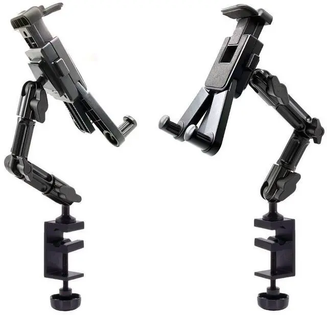 Alt view image 2 of 5 - ChargerCity Heavy Duty Aluminum Alloy Pole/Bar Mic Microphone cymbal Stand Tablet Smartphone Holder Zoom Meeting Clamp Mount for All iPad Tablets & iPhone Pro Max Plus (All Generations)