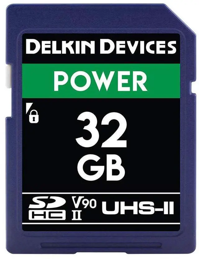 Main image of Delkin Devices Power 32GB SDHC UHS-II (U3/V90) Memory Card - 300MB/s Read, 250MB/s Write | High-Performance Card for 8K, 4K, HDR, 360o Video and Cameras