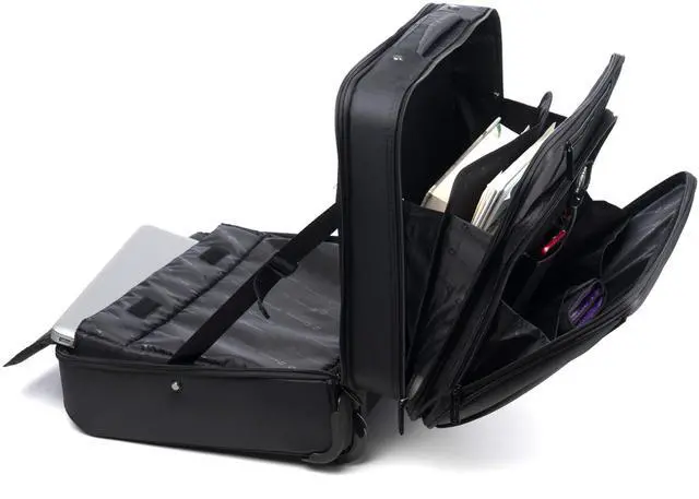 Alt view image 4 of 5 - Alpine Swiss Rolling Laptop Briefcase Wheeled Overnight Carry on Bag Up to 15.6 Inches Notebook - Carries Legal Size Files