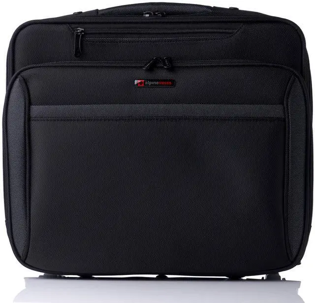 Main image of Alpine Swiss Rolling Laptop Briefcase Wheeled Overnight Carry on Bag Up to 15.6 Inches Notebook - Carries Legal Size Files