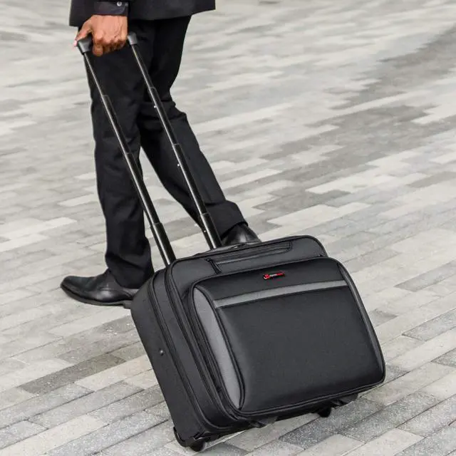 Alt view image 5 of 5 - Alpine Swiss Rolling Laptop Briefcase Wheeled Overnight Carry on Bag Up to 15.6 Inches Notebook - Carries Legal Size Files