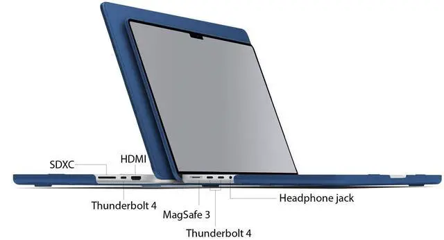 Alt view image 3 of 5 - IBENZER Case for MacBook Pro 14 Inch Case 2025 2024 M4 M3 M2 M1 A3112 A3185 A3401 A2918 A2992 A2779 A2442 Pro/Max, HardShellCase & SleeveBag &KeyboardCover &Type-c(2025-2021), Navy Blue, T14NVBL+3