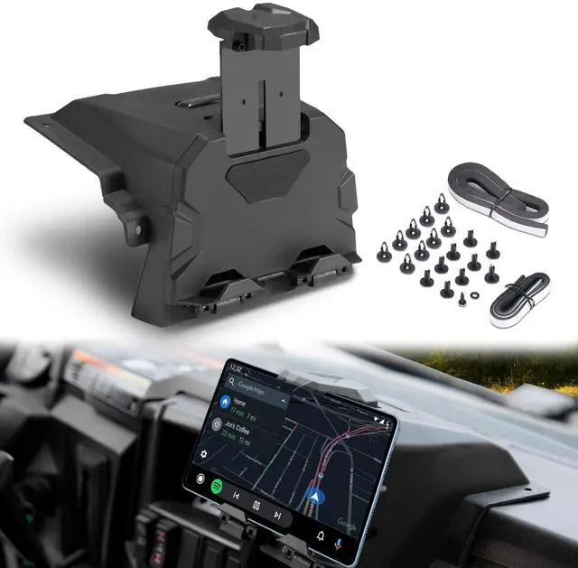 Main image of A & UTV PRO Electronic Device Tablet Holder for Polaris Ranger 900 XP Crew 2013-2019, GPS Phone Ipad Tablet Mount with Extra Storage Box Accessories