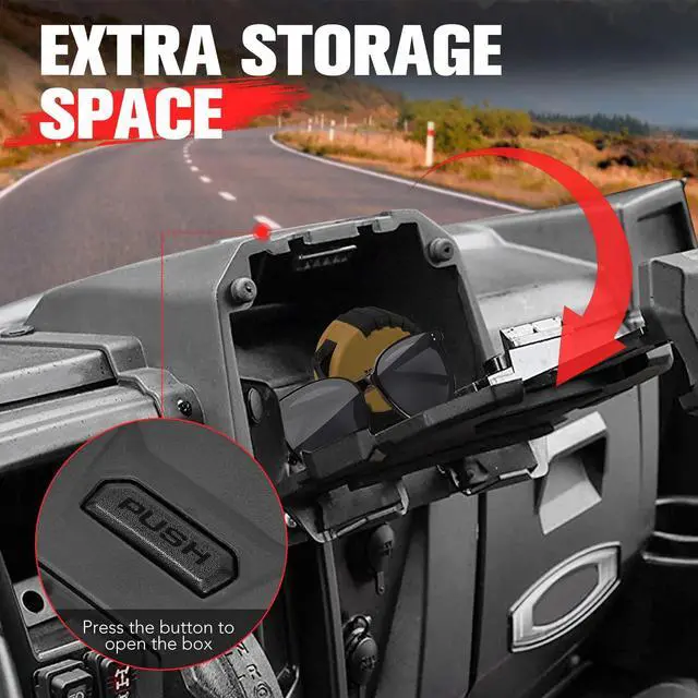 Alt view image 3 of 5 - A & UTV PRO Electronic Device Tablet Holder for Polaris Ranger 900 XP Crew 2013-2019, GPS Phone Ipad Tablet Mount with Extra Storage Box Accessories