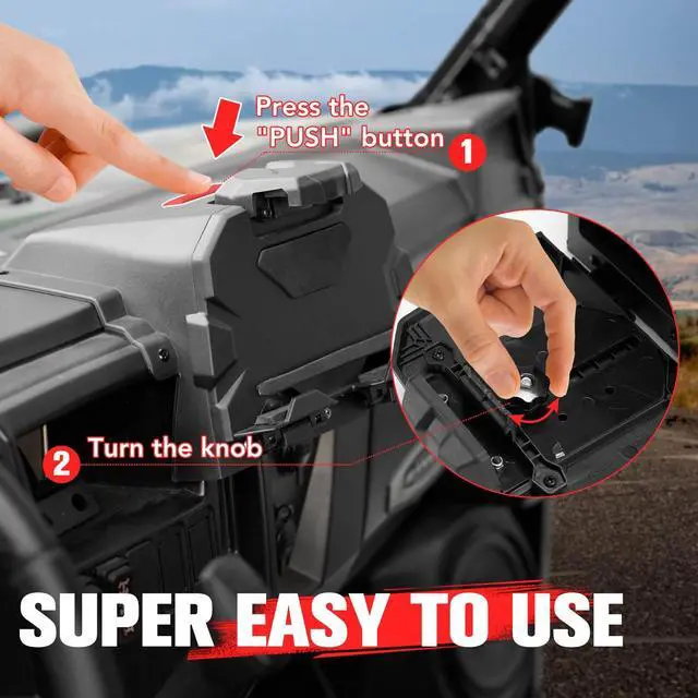 Alt view image 4 of 5 - A & UTV PRO Electronic Device Tablet Holder for Polaris Ranger 900 XP Crew 2013-2019, GPS Phone Ipad Tablet Mount with Extra Storage Box Accessories