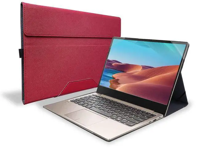 Main image of Honeymoon Protective Case Compatible with 14 Inch Lenovo Yoga 7i 14 Gen 8 2023 / Yoga 7i 14 Gen 7 2022 [Not Fit Yoga 7i 14 Gen 6/5],PU Leather Hard Shell Case with Pen Holder,S043-Red