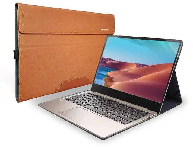 Main image of Honeymoon Protective Case Compatible with 14 Inch Lenovo Yoga 7i 14 Gen 8 2023 / Yoga 7i 14 Gen 7 2022 [Not Fit Yoga 7i 14 Gen 6/5],PU Leather Hard Shell Case with Pen Holder,S043-Brown
