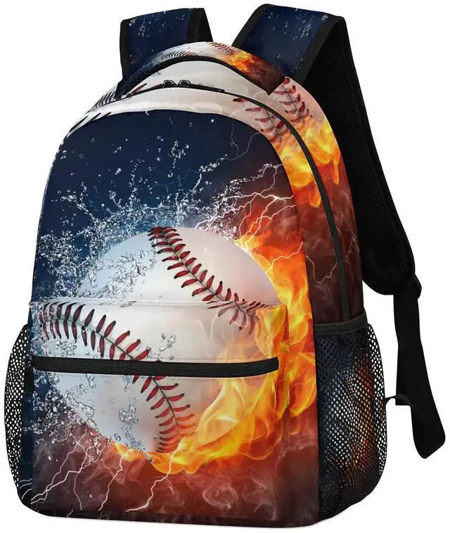 Alt view image 3 of 5 - Aglebo Baseball Backpack for School Lightweight Kids Backpack Large Student Bookbag for Boys Girls Teens Children College Daypack Book Bag