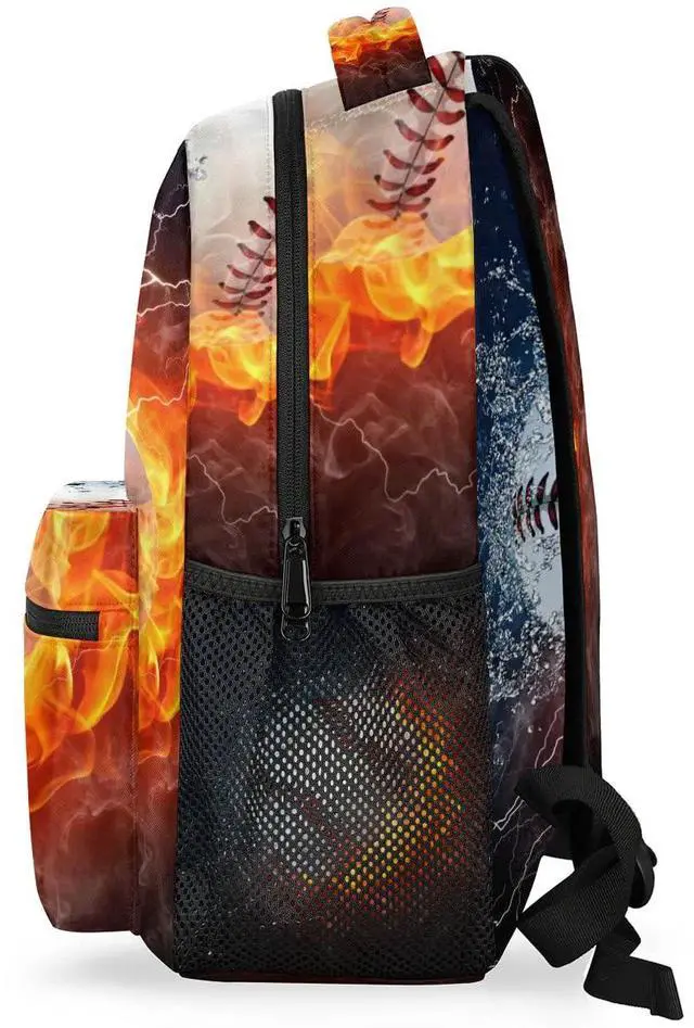 Alt view image 5 of 5 - Aglebo Baseball Backpack for School Lightweight Kids Backpack Large Student Bookbag for Boys Girls Teens Children College Daypack Book Bag