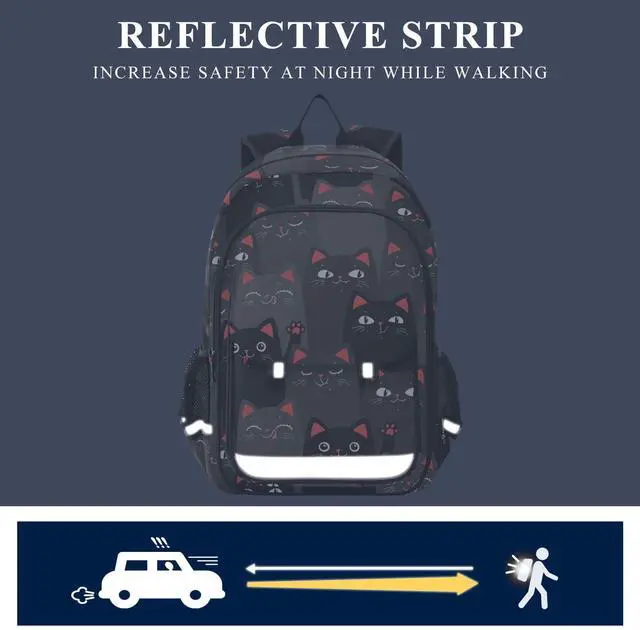 Alt view image 5 of 5 - ALAZA Cartoon Black and Grey Cats Laptop Backpack Purse for Women Men Travel Bag Casual Daypack with Compartment & Multiple Pockets