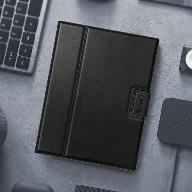 Alt view image 2 of 5 - Antbox Case for iPad (A16) 11th Generation 11'' 2025/ iPad 10th Generation 10.9'' High Grade Skin-Touch Vegan Leather with Built-in Pencil Holder Auto Sleep/Wake Function (Black)