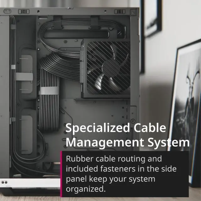 Alt view image 5 of 5 - APNX V1 Dual-Chamber ATX Mid-Tower Airflow PC Case, Panoramic Glass Panels, 10 Fan Slots, 360mm Radiator Support, Angular Intake 16cmx2 Fan Bracket, GPU Mount, Cable Management, Black/White/Wood