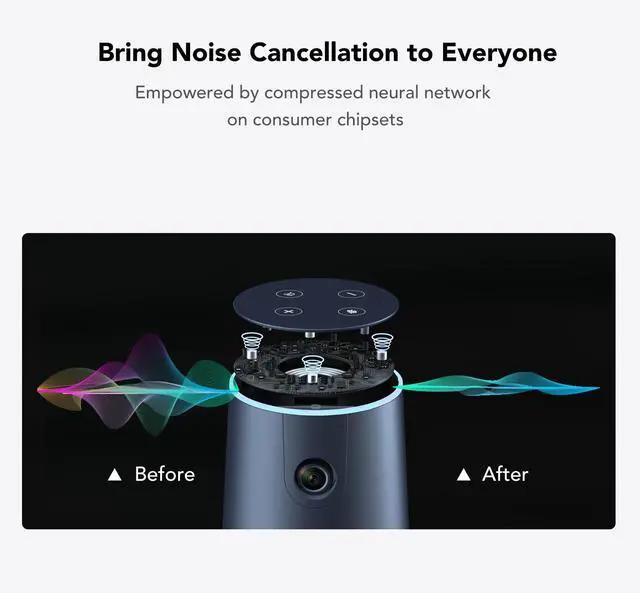 Alt view image 5 of 5 - NUROUM C40(2nd Gen) 2K Video Conference Webcam with Microphone and Speaker, 5X Zoom, 4 Noise Cancelling Mics Conference Room Camera, 120degUltra Wide Angle, 16ft Voice Pickup, for Zoom/Skype/Teams