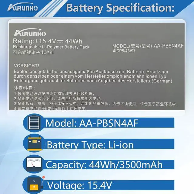 Alt view image 2 of 4 - AA-PBSN4AF Laptop Battery Replacement for Samsung Notebook 9 Pen NP930SBE NT930SBE Galaxy Book Flex Alpha NP730QCJ Galaxy Book Flex2 NP730QDA Series BA43-00391A BA43-00391B