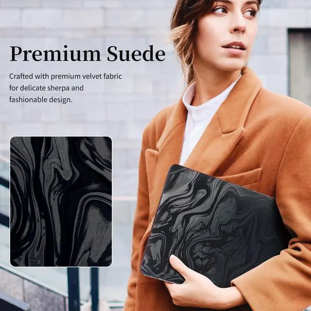 Alt view image 2 of 5 - BaayCerrie Velvet Black Ripple Design for MacBook Pro 13 inch Case A2338 A2289 A2251 A2159 A1989 A1708 A1706 (2024-2016)