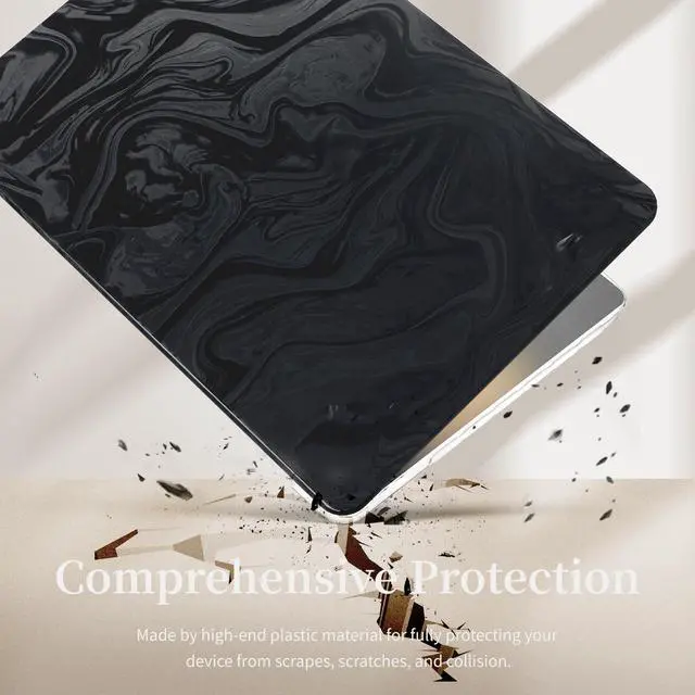 Alt view image 3 of 5 - BaayCerrie Velvet Black Ripple Design for MacBook Pro 13 inch Case A2338 A2289 A2251 A2159 A1989 A1708 A1706 (2024-2016)