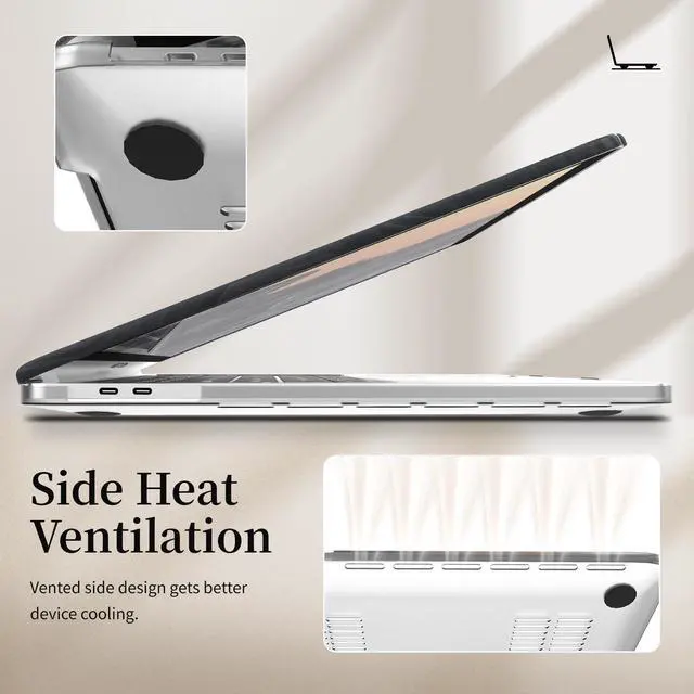 Alt view image 5 of 5 - BaayCerrie Velvet Black Ripple Design for MacBook Pro 13 inch Case A2338 A2289 A2251 A2159 A1989 A1708 A1706 (2024-2016)