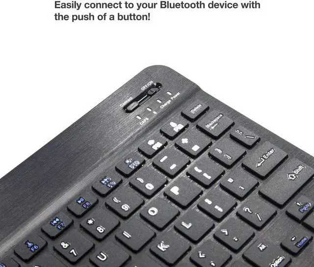 Alt view image 3 of 5 - BoxWave Keyboard Compatible with  Fire HD 10 (9th Gen 2019) - SlimKeys Bluetooth Keyboard, Portable Keyboard with Integrated Commands for  Fire HD 10 (9th Gen 2019) - Jet Black