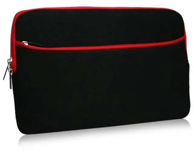 Alt view image 2 of 3 - BoxWave Case Compatible with Boogie Board Sync - SoftSuit with Pocket, Soft Pouch Neoprene Cover Sleeve Zipper Pocket - Jet Black with Red Trim