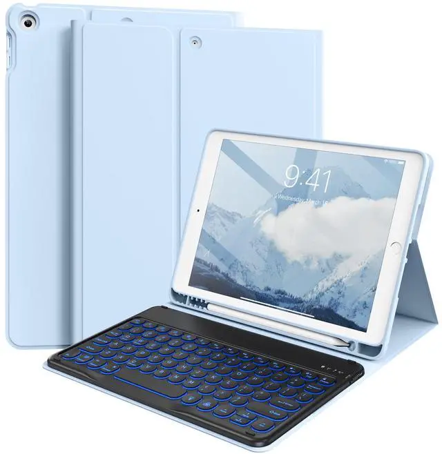 Main image of BQDIYOO Keyboard Case for iPad 9th/8th/7th Generation(2021/2020/2019) Detachable Wireless Bluetooth Keyboard Case for 10.2 inch iPad 9/8/7 Cover with Pencil Holder Auto Wake/Sleep, Blue