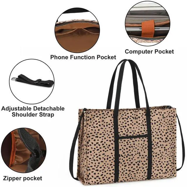 Alt view image 3 of 5 - BTOOP Tote Bag for Women Work Teacher Tote Bag 15.6 inch Laptop Shoulder Bags Handbag Office Briefcase with Clutch Purse