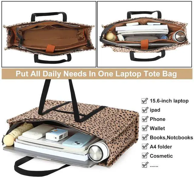 Alt view image 5 of 5 - BTOOP Tote Bag for Women Work Teacher Tote Bag 15.6 inch Laptop Shoulder Bags Handbag Office Briefcase with Clutch Purse