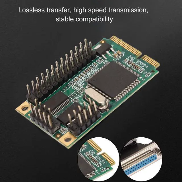 Alt view image 3 of 5 - ciciglow Mini PCIe Expansion Card, 6gbs Mini PCIe Combo Serial Parallel Expansion Card Adapter Slim Bracket Serial PCIe Card Adapter