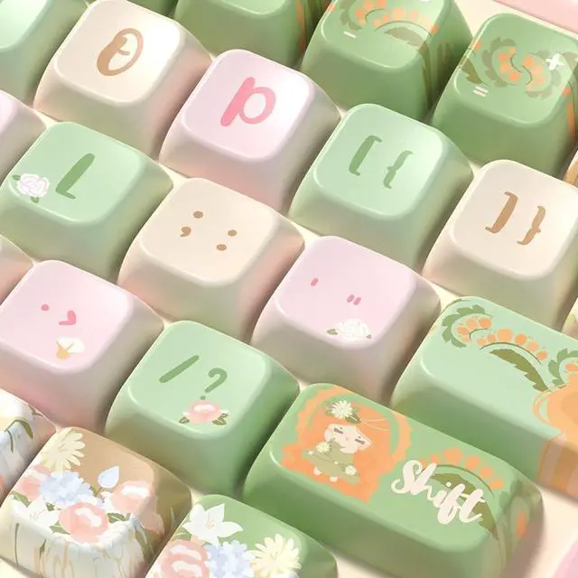 Alt view image 4 of 5 - Summer Garden Theme keycaps 158 Key PBT keycaps MDA Custom keycap Set is Suitable for 61/87/104/108 Cherry MX Switch and Other Mechanical Keyboards