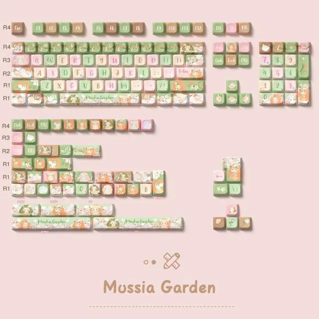 Alt view image 5 of 5 - Summer Garden Theme keycaps 158 Key PBT keycaps MDA Custom keycap Set is Suitable for 61/87/104/108 Cherry MX Switch and Other Mechanical Keyboards