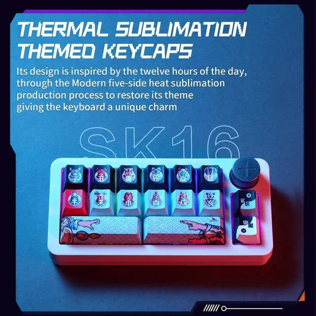 Alt view image 3 of 5 - Darmoshark SK16 Macro Mechanical Numeric Keyboards 2.4G/USB-C/Bluetooth 16 Keys Mini Numpad Portable Keypad RGB Backlight Gaming Keyboards Extended Layout for Cashier,Fully Programmable Keys(White)