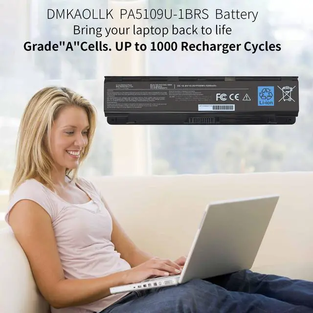 Alt view image 2 of 5 - PA5109U-1BRS PABAS272 Battery for Toshiba Satellite S75-B C75 C75D-B C75D-C C55 C75D-B7100 C75D-B7304 C75D-A7223 L75-B7150 L75D-A7284 S75-A7334 C55D-A5381 C55-A5135 C55-A5172 PA5110U-1BRS PA5108U-1BRS