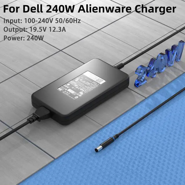 Alt view image 2 of 5 - 240W AC Laptop Charger for Dell Alienware M17 M15 M17x M14x M11x x17 x16 x15 M17 R5 R4 R3 X51 X16 M18X R2 R1 Adapter Charger