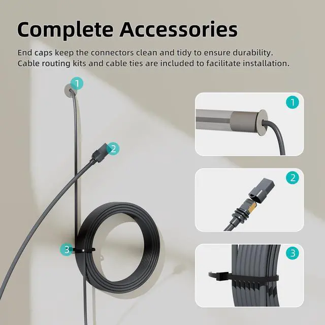 Alt view image 5 of 5 - EAZUSE Starlink Gen 3 Cable, 150FT Ethernet Cable for Gen 3 Starlink Standard + Starlink Ethernet Adapter Gen 3/Mini, Starlink Mini Cable Extension to RJ45 Coupler