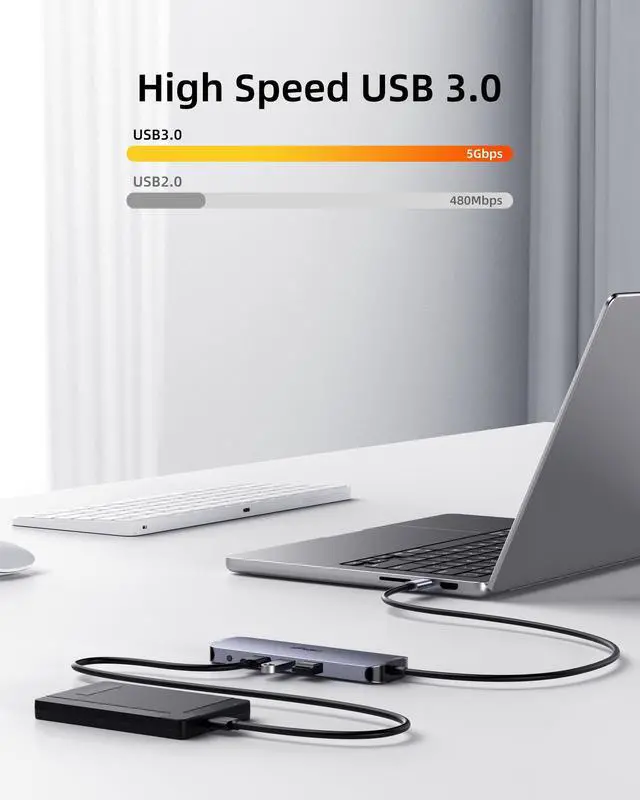 Alt view image 4 of 5 - USB C Docking Station Dual Monitor 10 in 1, USB-C Hub to HDMI VGA Adapter with 1Gbps Ethernet 100W Charging, USB C Hub to USB, 3.5 Audio, Card Reader Compatible for Dell/MacBook/Surface Laptops