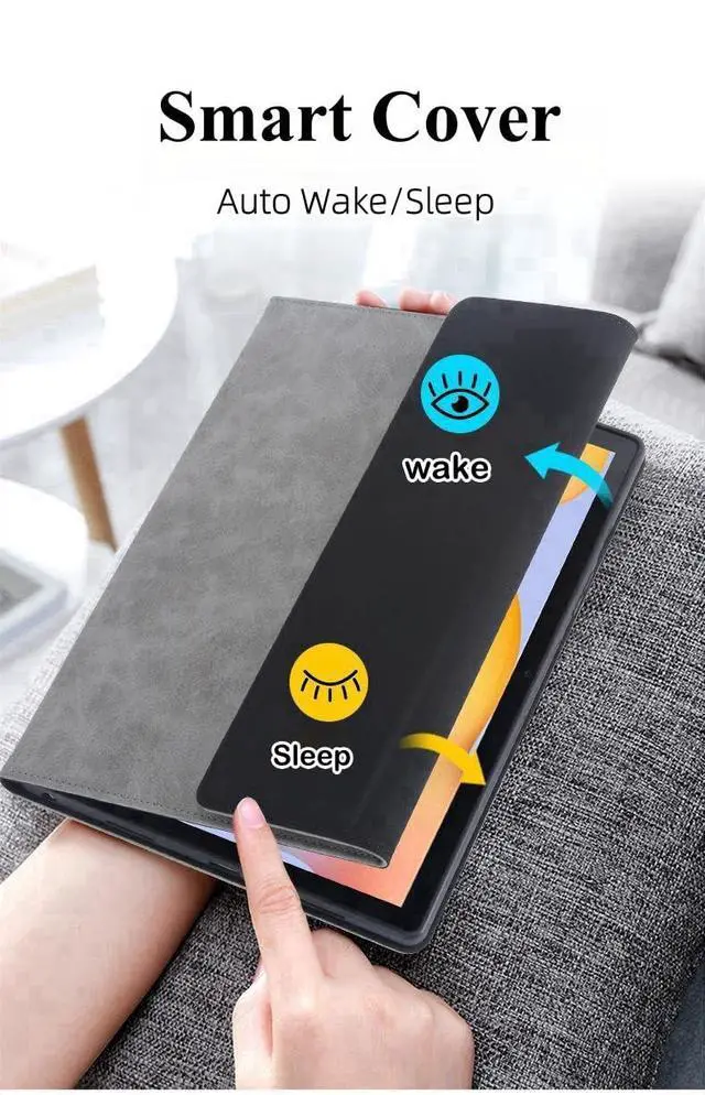 Alt view image 3 of 5 - Flip Case for Galaxy Tab S6 Lite 10.4 inch 2024/2022/2020 (SM-P620/P625/P613/P619/P615/P610) with S Pen Holder, Smart Cover Compatible with Keyboard for Business, Black