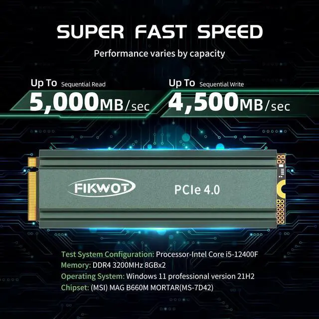 Fikwot FN960 1TB M.2 2280 PCIe Gen4 x4 NVMe 1.4 Internal