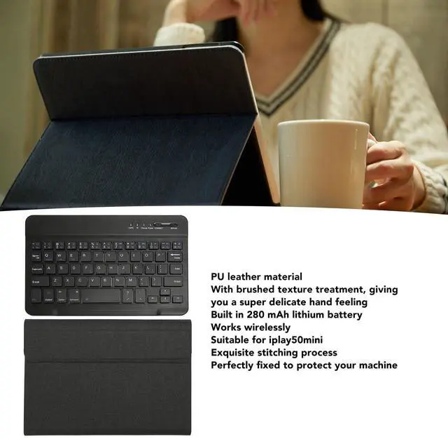 Alt view image 2 of 5 - Focket Keyboard Case for Alldocube Iplay50 Mini, Removable Bluetooth Keyboard Stand Cover Case for Alldocube iPlay 50 Mini Including Bluetooth Keyboard and PU Keyboard Case Cover