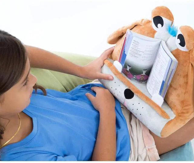 Alt view image 5 of 5 - Gifts for Readers & Writers Children's iPad Stand | Cuddly Reader Tablet Stand & Book Holder| Reading Pillow for Bedtime Adventures | Tablet Lap Rest Cushion | Fun Gift for Readers & Book Lovers