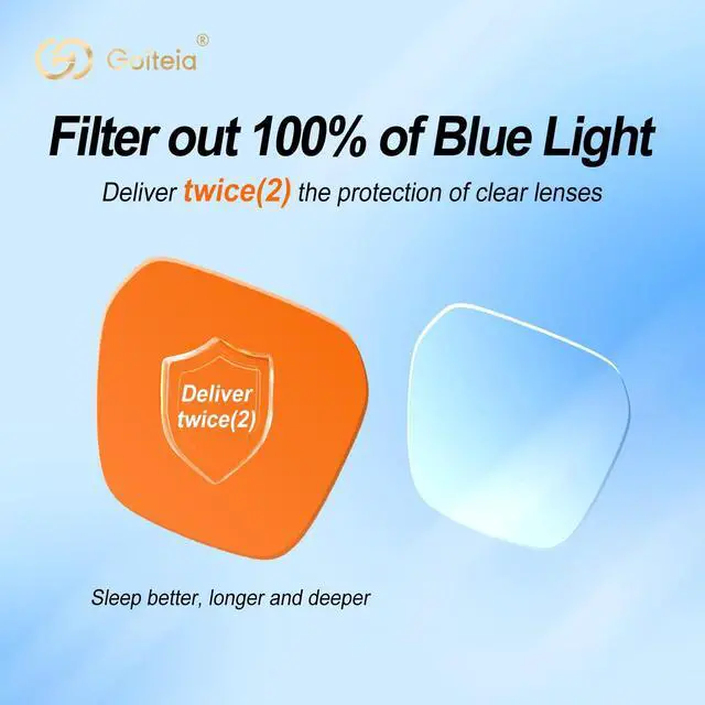 Alt view image 4 of 5 - Goiteia 100% Orange Blue Light Blocking Glasses And Oversize Night and Day Vision Driving Glasses