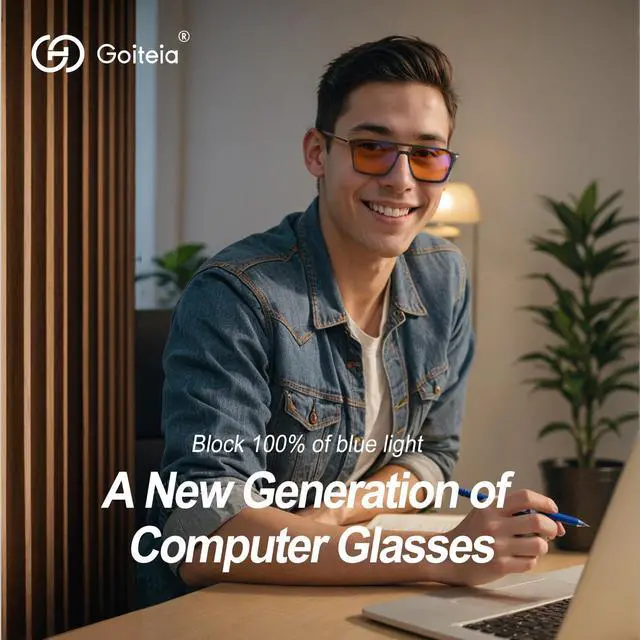 Alt view image 2 of 5 - Goiteia 100% Orange Blue Light Blocking Glasses And Oversize Night and Day Vision Driving Glasses