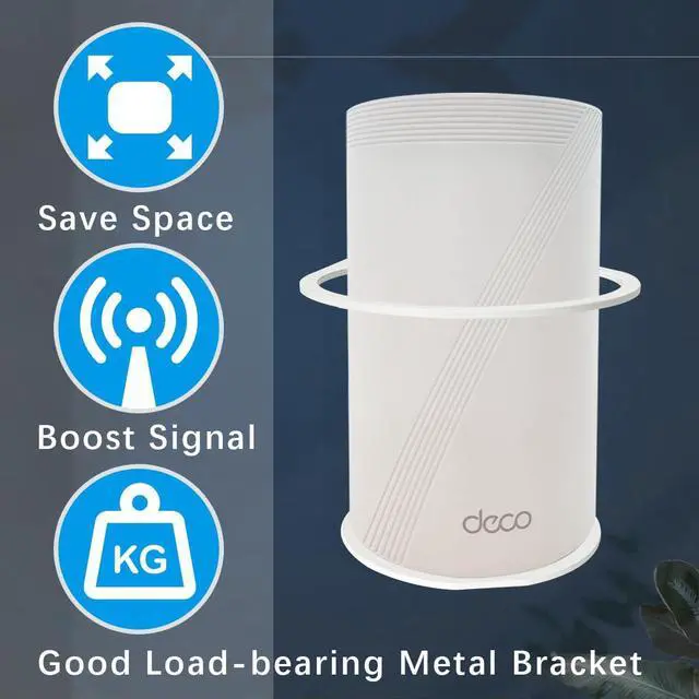 Alt view image 4 of 5 - Roolaudk Wall Mount for TP-Link Deco BE63/ BE65/BE10000 Mesh Wi-Fi 7 System, Sturdy Metal Made Mount Stand Holder, Space-Saving Wall Hanging Bracket Holder Come with Cable Organizer Bracket