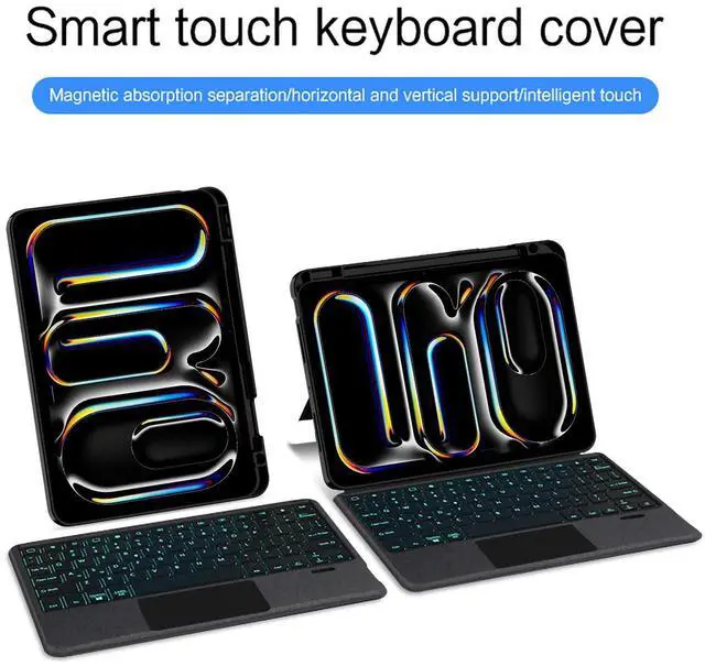 Alt view image 2 of 5 - kaidisen Backlit Keyboard Case for iPad Pro 11 inch M4 2024 Keyboard with Touchpad Backlight Portrait Mode Magnetic Detachable Touch Keyboard Case