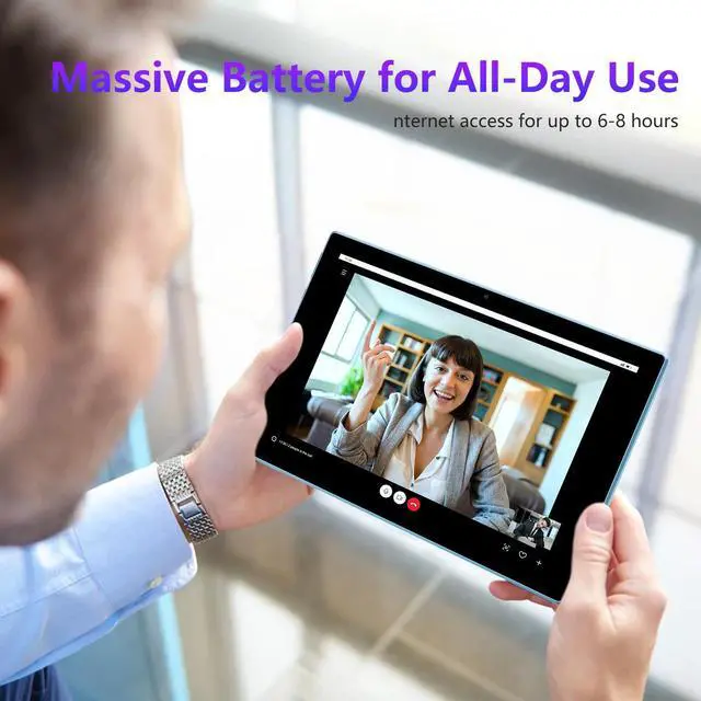 Alt view image 4 of 5 - IWEGGO Tablet 2 in 1 6GB+128GB Android 11, 10.1 Inch Tablets with Keyboard Mouse Case Stylus, 2.4G/5G WiFi 6, 2.0Ghz Computer Tablet PC, 1280 * 800 HD Touch Screen, 8MP Dual Camera, 6000mAh Battery