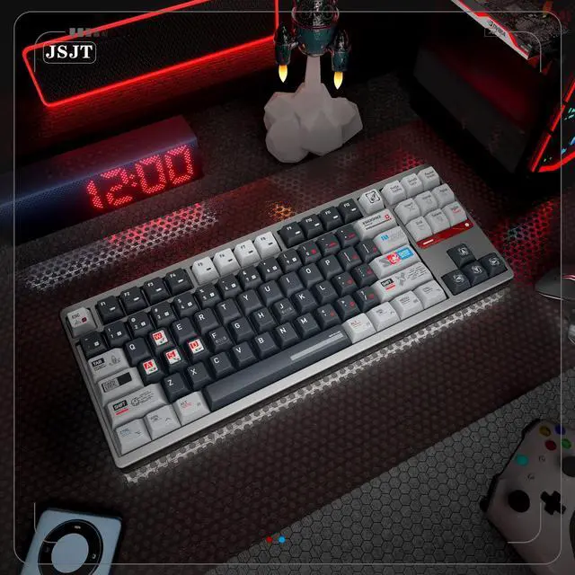 Alt view image 4 of 5 - JSJT Clear PC Through Keycaps + PBT Keycaps,Moon Project Theme Keycaps 183 Keys Cherry Profile Keycap Set for MX Switch Mechanical Keyboards(Only Keycaps)