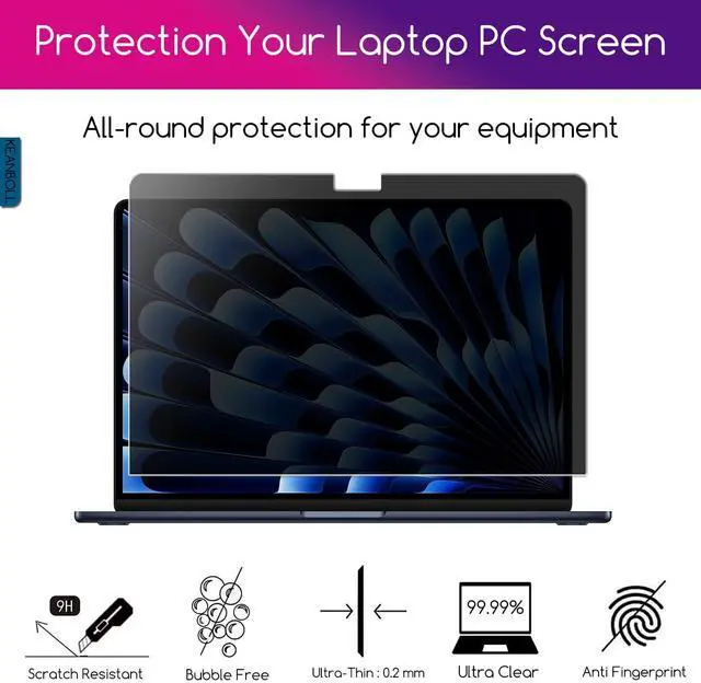 Alt view image 3 of 5 - KEANBOLL Privacy Tempered Glass Screen Protector Designed for MacBook Pro 14 inch (M4 M3 M2 M1 Pro/Max Chip), Privacy Protection Technology-Tempered Glass-Anti-Peeping-9H Hardness-Anti-Fingerprint